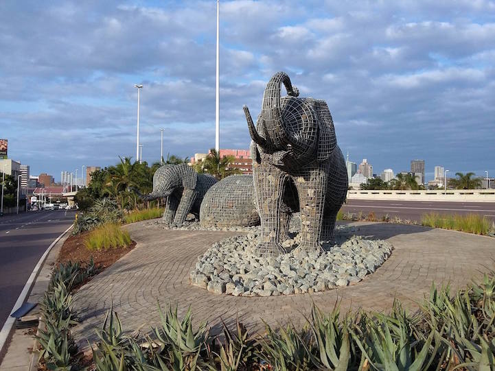 StoneFilled Elephant Sculptures Finally Rise in Durban