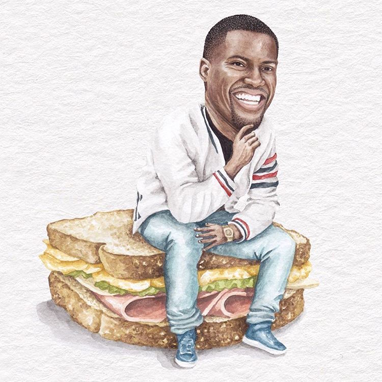 Kevin Hart Tops His Turkey And Cheese With Pickles And Chips