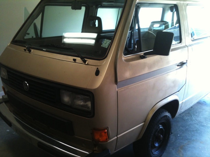Sharpie art on a white Volkswagen van