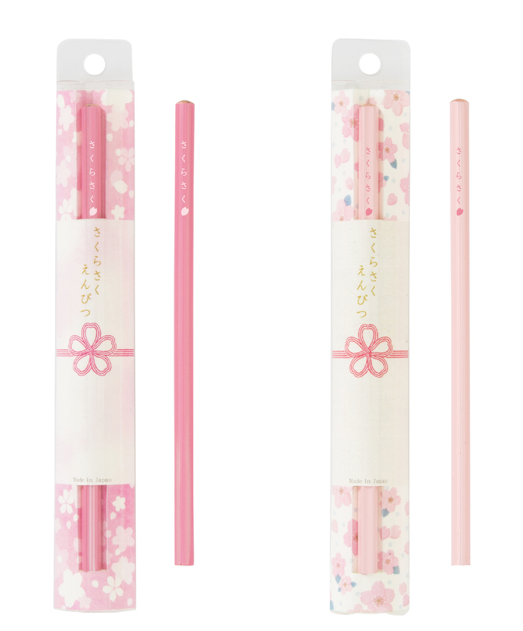 Blooming Cherry Blossom Pencils In Symbolic Colors Of Pink