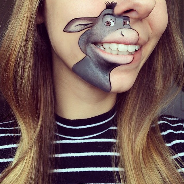 donkey shrek laura jenkinson lip art cartoon character makeup mouth lipstick