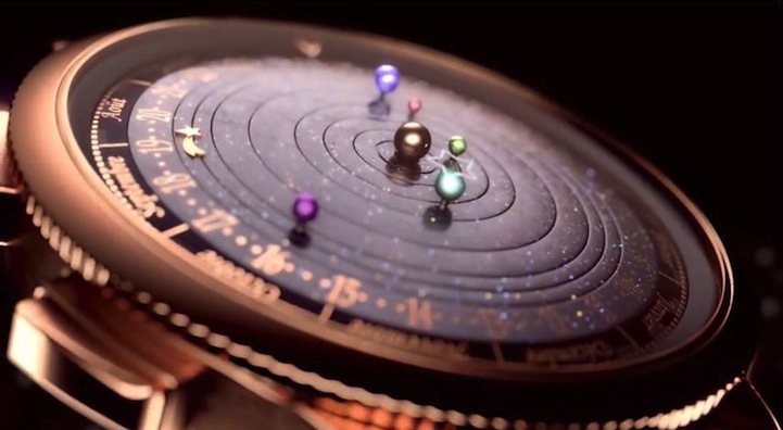 Extraordinary Planetarium Watch Elegantly Orbits Planets Around the Sun Planetarium Watch aka Midnight Planetarium by Van Cleef & Arpels