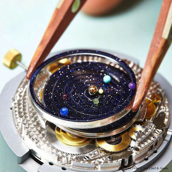Extraordinary Planetarium Watch Elegantly Orbits Planets Around the Sun Planetarium Watch aka Midnight Planetarium by Van Cleef & Arpels