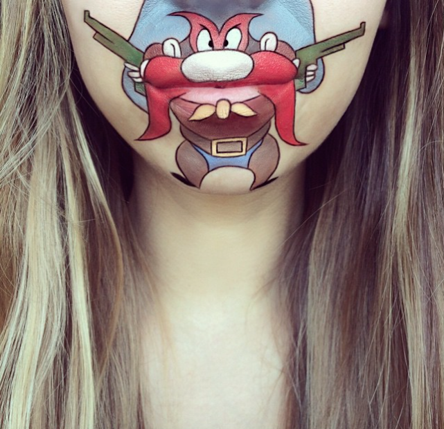 yosemite sam laura jenkinson lip art cartoon character makeup mouth lipstick