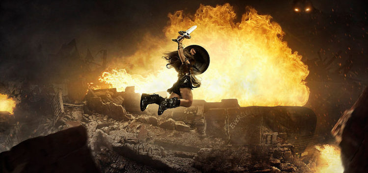 Three Year Old Wonder Woman Soars Over Apocalyptic Landscape