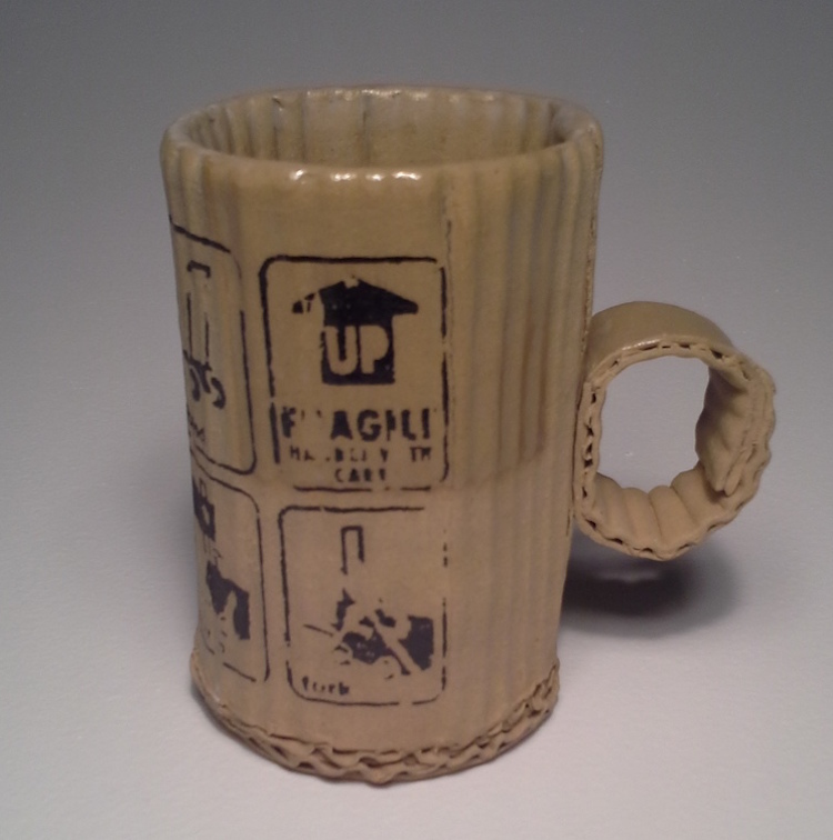 Ceramic Mug Designed Of Antiquated Cardboard