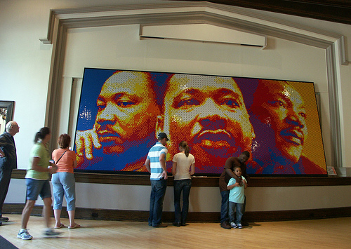 Martin Luther King Jr. made of 4,242 Rubik's Cubes by Pete Fecteau Martin Luther King Jr. made of 4,242 Rubik's Cubes by Pete Fecteau