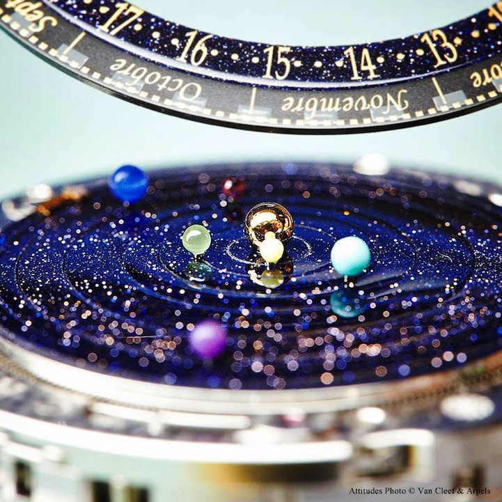 Extraordinary Planetarium Watch Elegantly Orbits Planets Around the Sun Planetarium Watch aka Midnight Planetarium by Van Cleef & Arpels