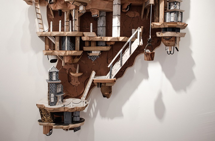 luke o'sullivan carved architecture architectural sculpture cool shelter art carving woodwork drawing