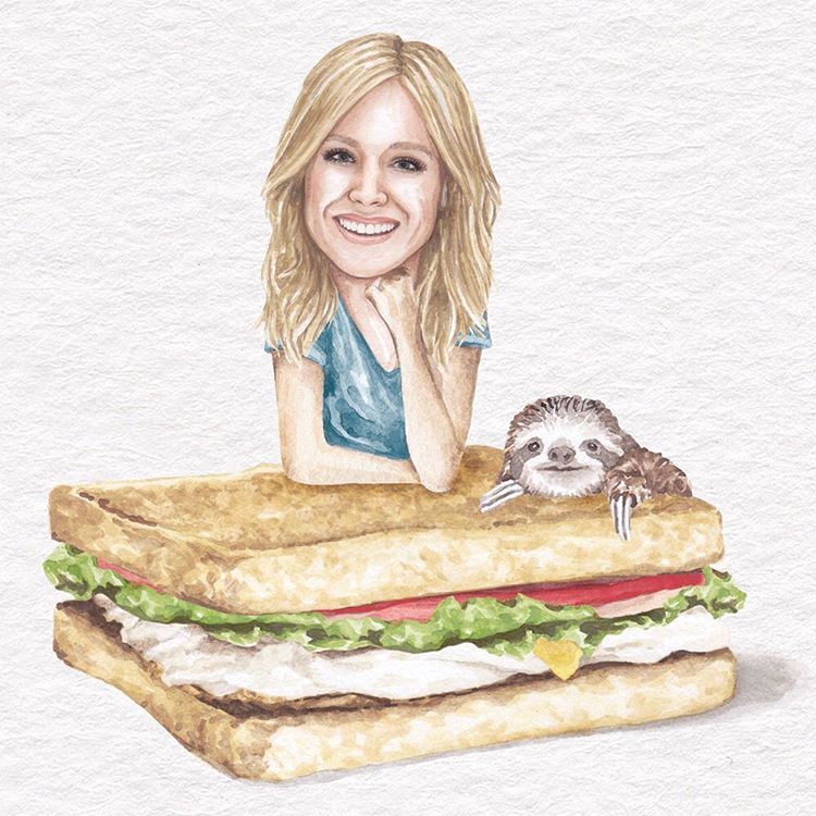 Kristen Bell Keeps It Simple With Sloth And Fried Egg White Sandwich