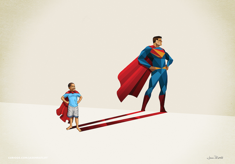 Portrait Of Kid & Superhero