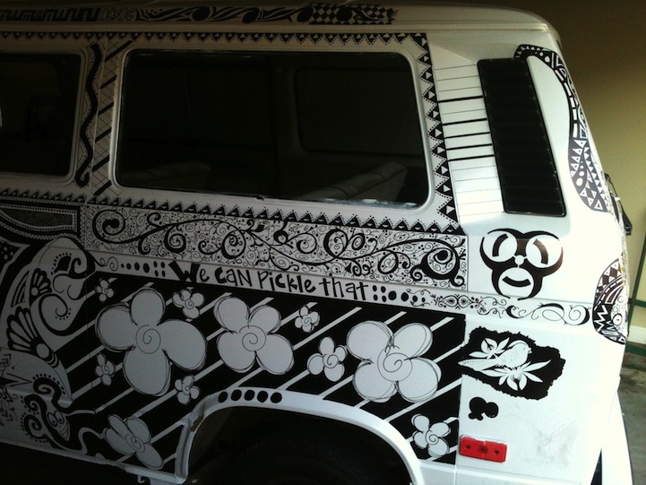 white sharpie volkswagen van
