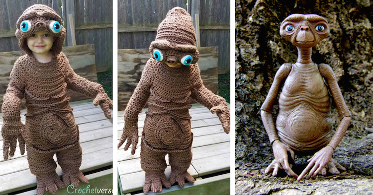 Crochet Costume Of ET The Reeses Pieces - Loving Alien