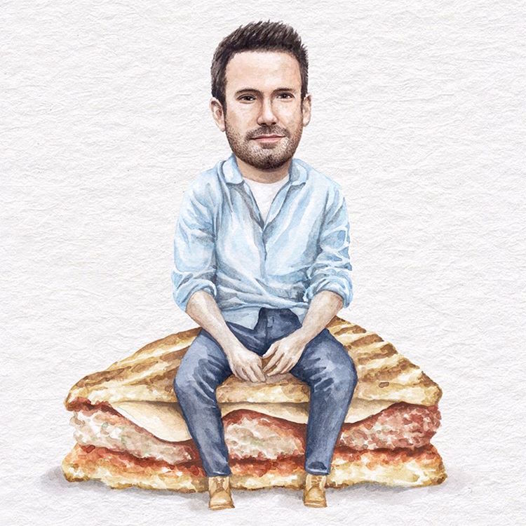 Ben Affleck With Local Meatball Parm' Sub