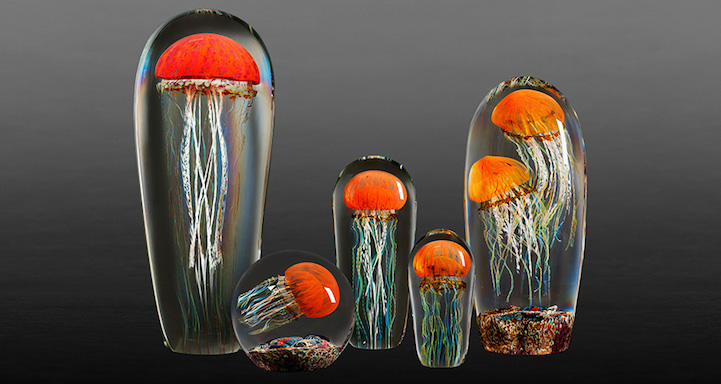 rick satava glass jellyfish sculpture
