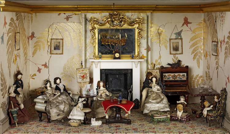 Tiny Furniture Within Exquisite Dollhouse