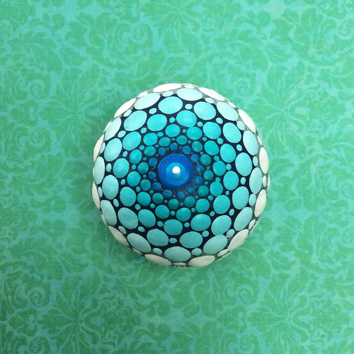 Dazzling Ocean Stones Meticulously Covered in Colorful Tiny Dots