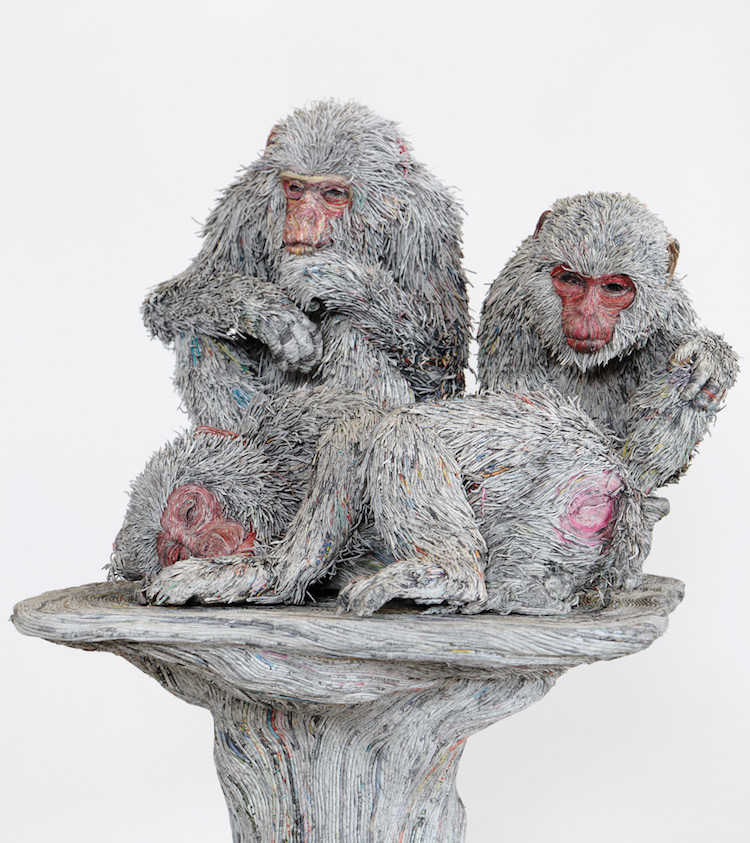 Realistic Paper Sculpture Of Monkies