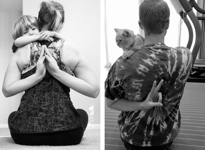 funny guy replaces kid with cat in family photos