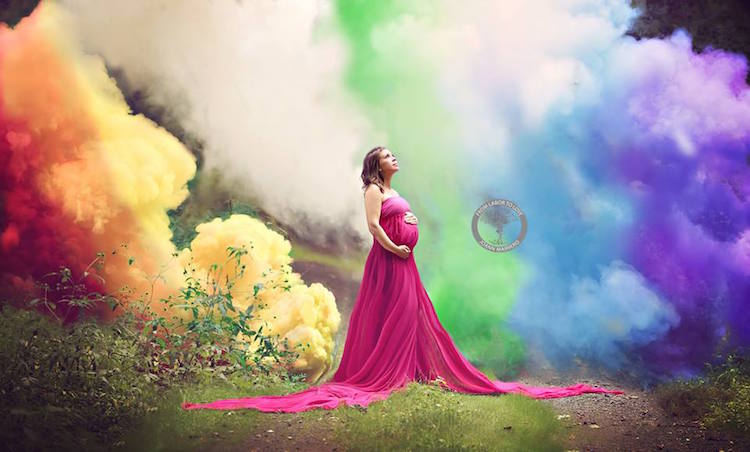 Rainbow Inspired Maternity Photoshoot Symbol Of Hope