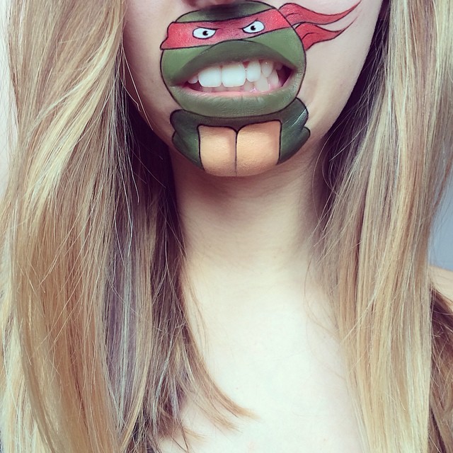 teenage mutant ninja turtle laura jenkinson lip art cartoon character makeup mouth lipstick
