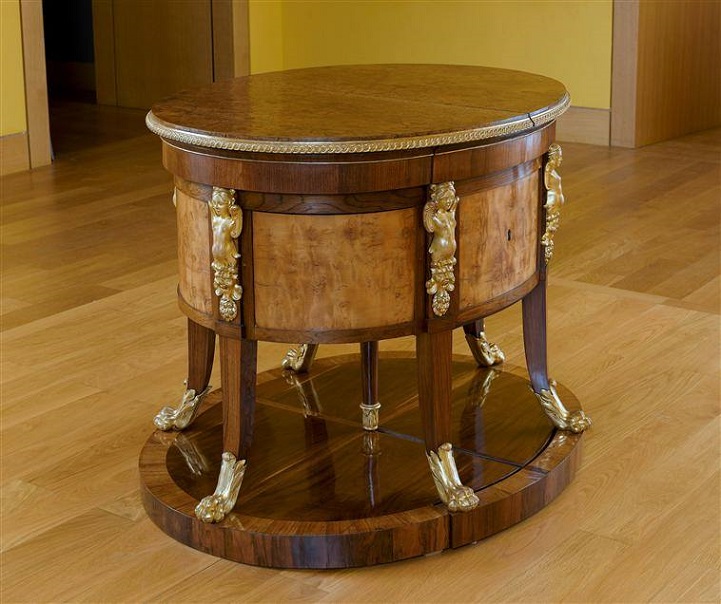 200-Year-Old Table Transforms into an Ornate Mechanical Desk