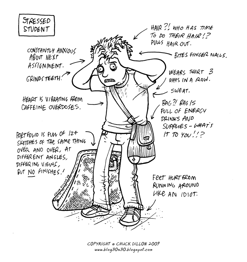 chuck dillon types of art school students funny illustration