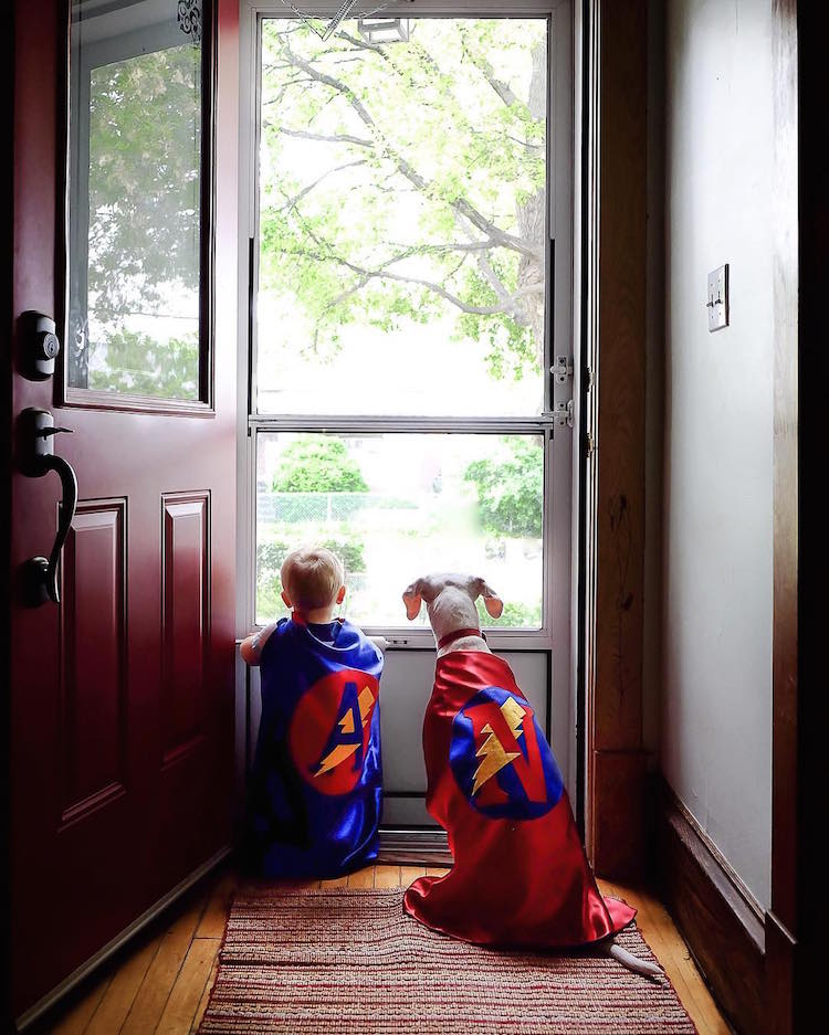 Super Hero And Side Kick Of Baby And Dog