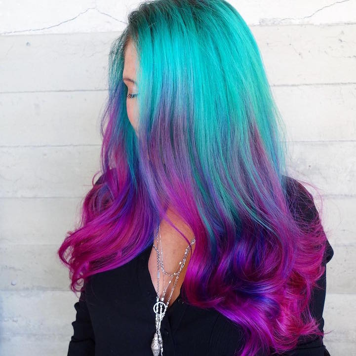 purple hair mermaid hair