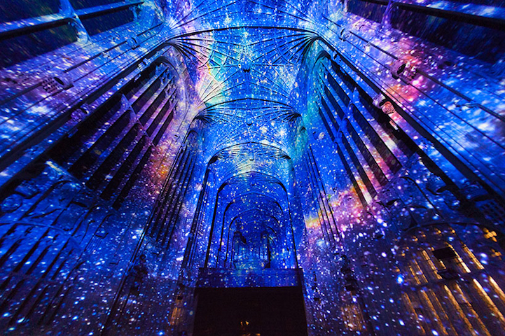 miguel chevalier projection mapping church
